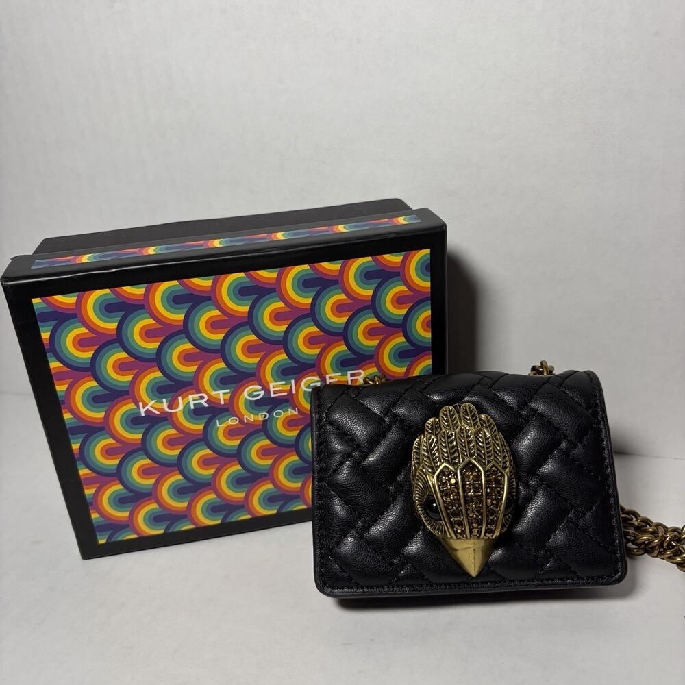 KURT GEIGER MICRO KENSINGTON DRENCH QUILTED CROSSBODY BAG